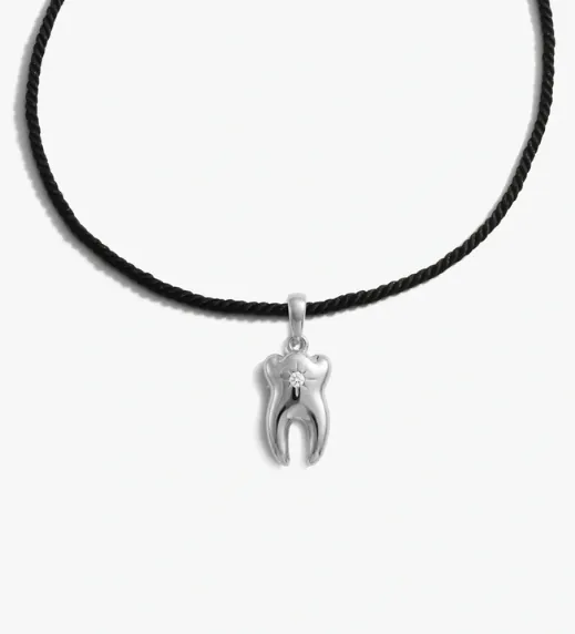 Sapphire Tooth Cord Necklace